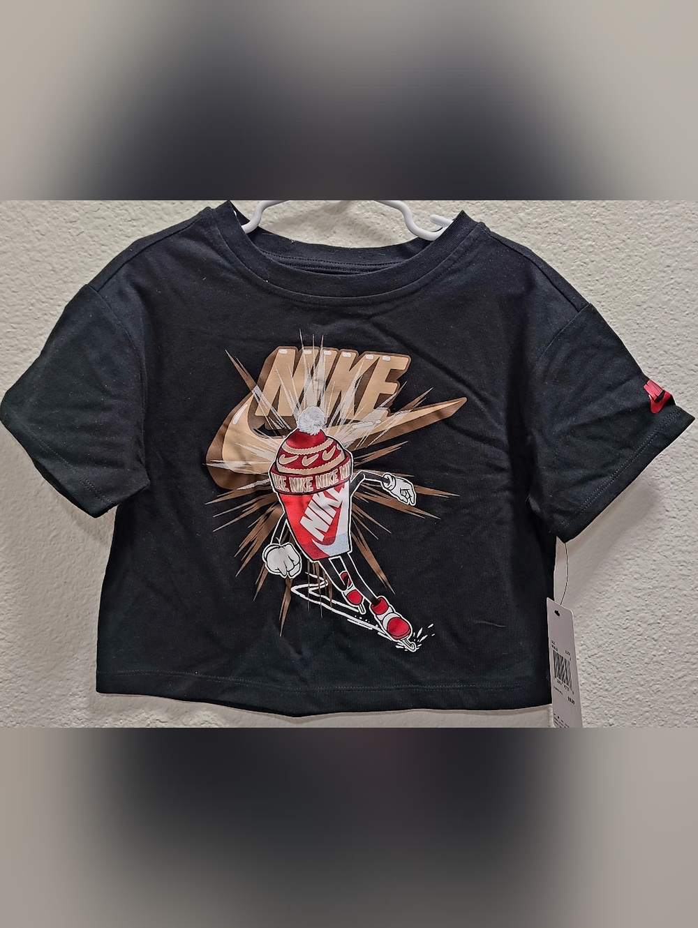 Nike Black Tee with Red & Gold Ski Cup Graphic